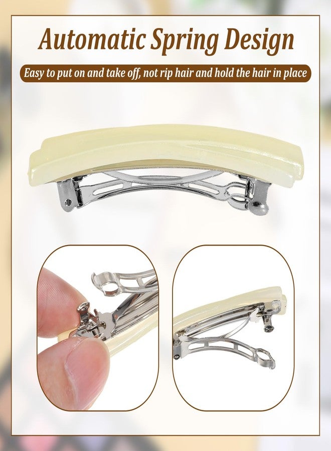 Nogeqi 8 Pcs Tortoise Shell Hair Barrettes for Women Fine Hair, 2.56 Inch Acetate Hairs Barrettes No Slip French Small Barrette Womens Girls Accessories, Leopard Color, Crossed Style - Image 4